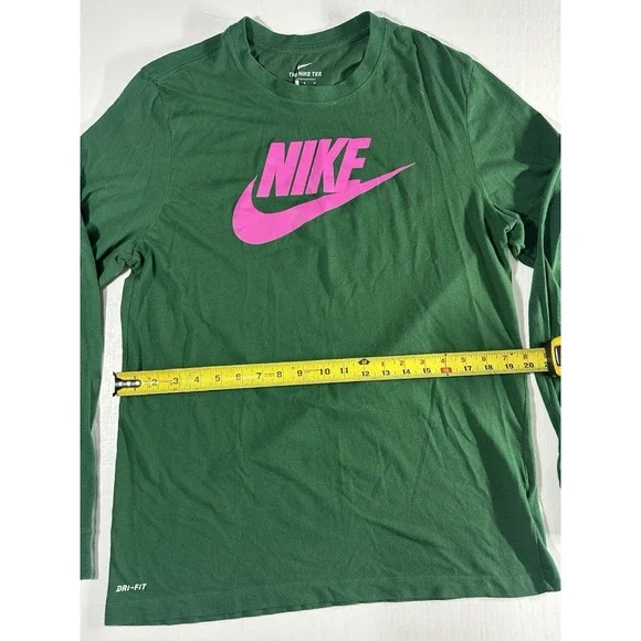 Nike Shirt Womens Adult Large Green Casual Spell Out Swoosh Pink Logo Athletic - Picture 3 of 6